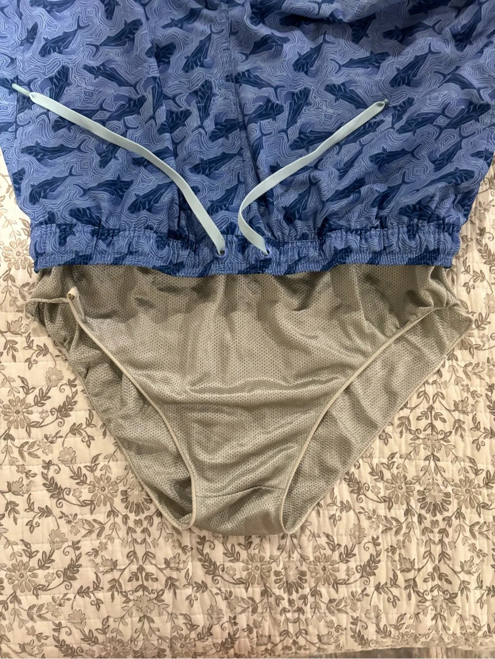 Huk Blue Shark-Pattern Swim Trunks - Picture 13 of 14